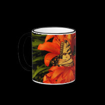 Butterfly n Tiger Lilies mugs by kahmier Butterfly n Tiger Lilies mugs