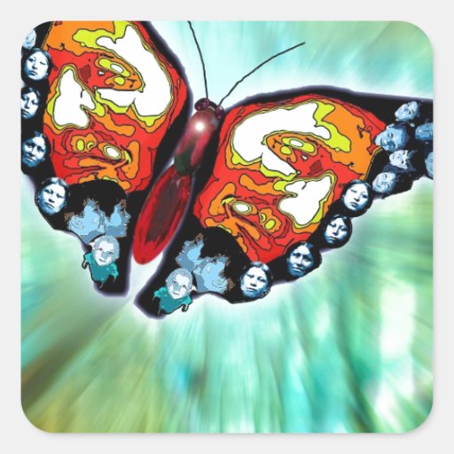 Butterfly of Cherokee Legend Square Sticker Zazzle