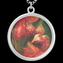 Butterfly Of The Poppies Wearable Art Necklace necklaces