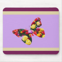 Butterfly of Tulips mousepads by Priscilla48 Butterfly of Tulips mousepads