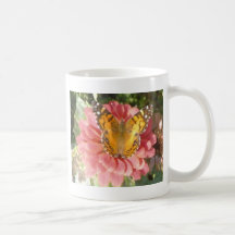 Butterfly on a Pink Zinnia Mug