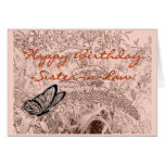 Butterfly on bush pencil sketch - any occasion card
