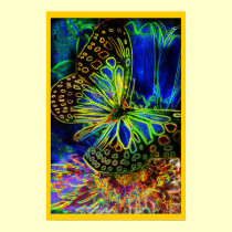 Butterfly on Flower Digital Art posters