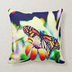 Butterfly On Flower Pillow