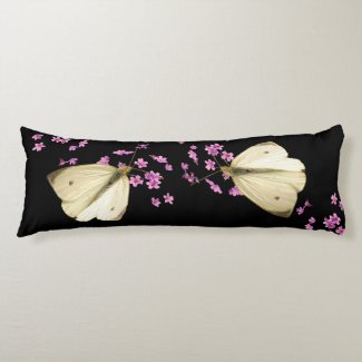 Butterfly on Flowers Body Pillow