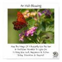 Butterfly On Flowers ~ Irish Blessing posters