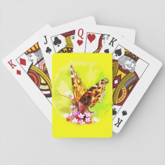 Butterfly on Flowers Playing Cards
