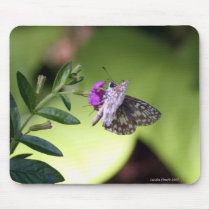 Butterfly on Heather Desk Mouse Pads