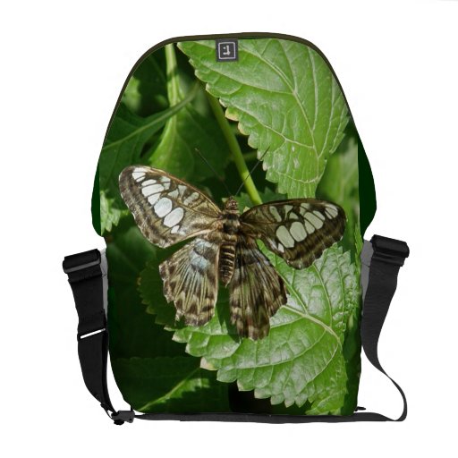 Butterfly on Leaf Messenger Bag