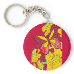 BUTTERFLY ON LEAVES KEYCHAINS