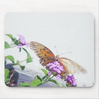 Butterfly on Purple Flower mousepad