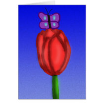 Butterfly on Rose Card cards