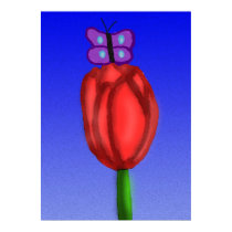 Butterfly on Rose Poster posters