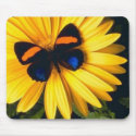 Butterfly on Yellow Daisy mousepads