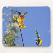 Butterfly On Yellow Flower Mouse Pad mousepads