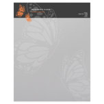 Butterfly Orange &amp; Grey Elegant Modern Simple Letterhead Template