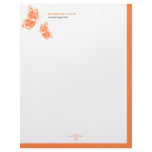 Butterfly Orange &amp; White Elegant Modern Simple 2 Letterhead Template