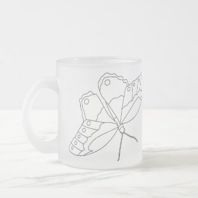 Butterfly Outline Mugs by Paddydee56 Pen And Ink
