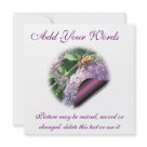 5.25x5.25 - This small invitation can be used for any invitation affair you wish--just change the words as you need them; resize and  reposition them as wanted and delete any text boxes you don't need. To see matching items, go to my WEDDING section or EVERYTHING BUTTERFLIES section.