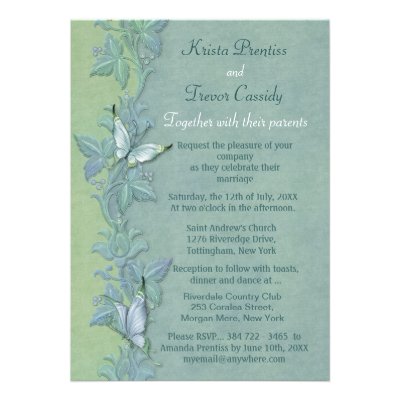 Butterfly Pastel Floral Wedding Invitation