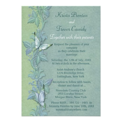Butterfly Pastel Floral Wedding Invitation