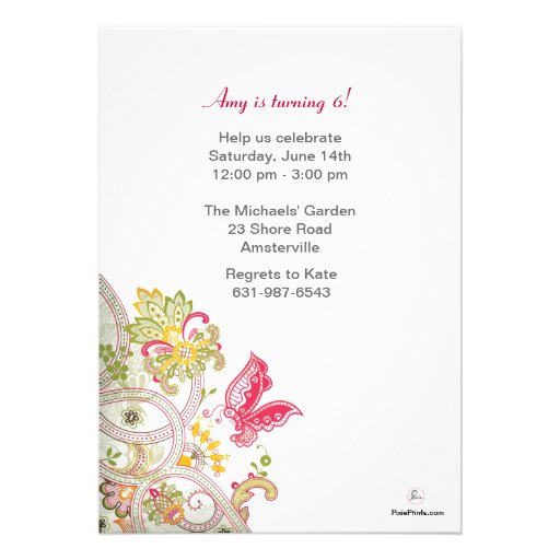 Butterfly Patch Birthday Invitation