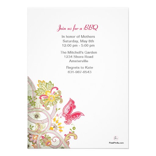 Butterfly Patch Mother's Day Invitation