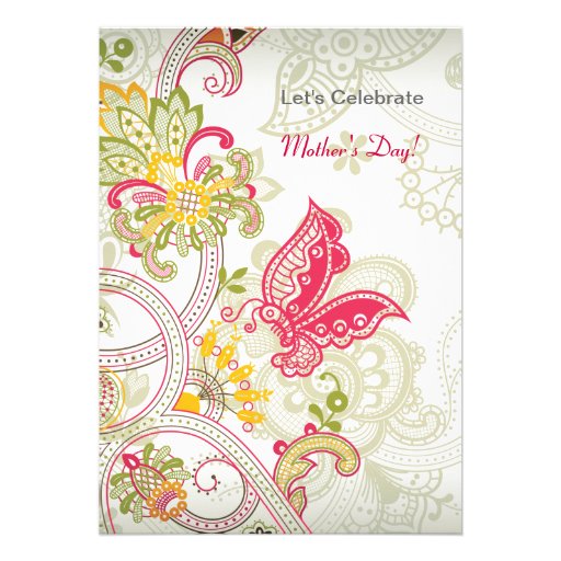 Butterfly Patch Mother's Day Invitation