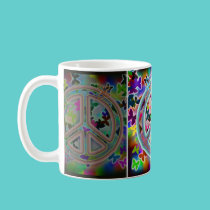 Butterfly Peace Sign coffee cup mugs