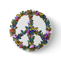 Butterfly Peace Symbol buttons by orsobear Butterfly Peace Symbol buttons