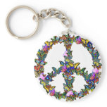 Butterfly Peace Symbol Key Chain