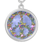 Butterfly Peace Symbol Personalized Necklace