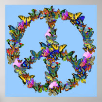 Butterfly Peace Symbol Posters