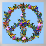 Butterfly Peace Symbol Posters