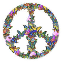 Butterfly Peace Symbol stickers by orsobear Butterfly Peace Symbol stickers