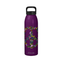 Butterfly Peace Symbol Water Bottle