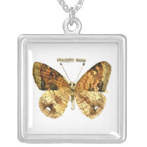 Butterfly: Pearl Crescent Butterfly necklaces