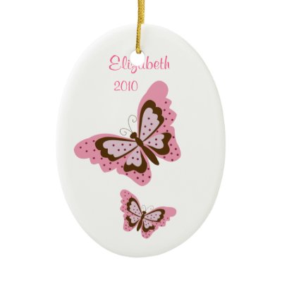 BUTTERFLY Personalized Name Christmas Ornament