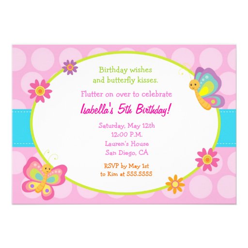 Butterfly Photo Birthday Invitation