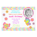 Butterfly Photo Birthday Invitation