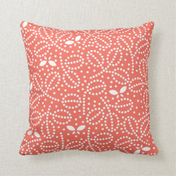Butterfly Pillow in Coral