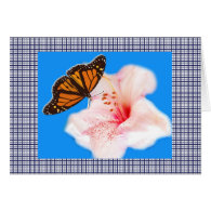 butterfly, pink flower and plaids 2 cards