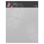 Butterfly Pink &amp; Grey Elegant Modern Simple Letterhead Design
