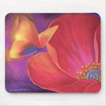 Butterfly Pink Poppy Art - Multi mousepads by JUDERM Butterfly Pink Poppy Art - Multi mousepads