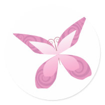 Butterfly Pink Ribbon stickers
