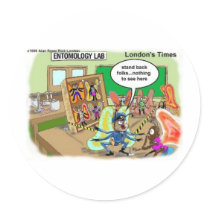 Butterfly Police Offbeat Cartoon Funny Gifts & Tee stickers