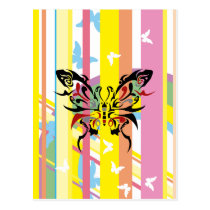 butterfly, pop, cute, art, design, colorful, illustration, spring, vintage, cool, wild, surfing, surfer, tribal, street, nature, animals, Postcard with custom graphic design
