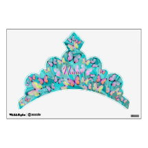 Butterfly Princess Tiara Girls sticker decor. Wall Skin