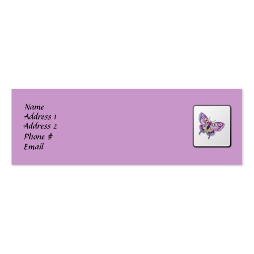 Butterfly Profile Business Card Template (back side)