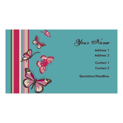 Butterfly Profile Card Business Card Templates (front side)